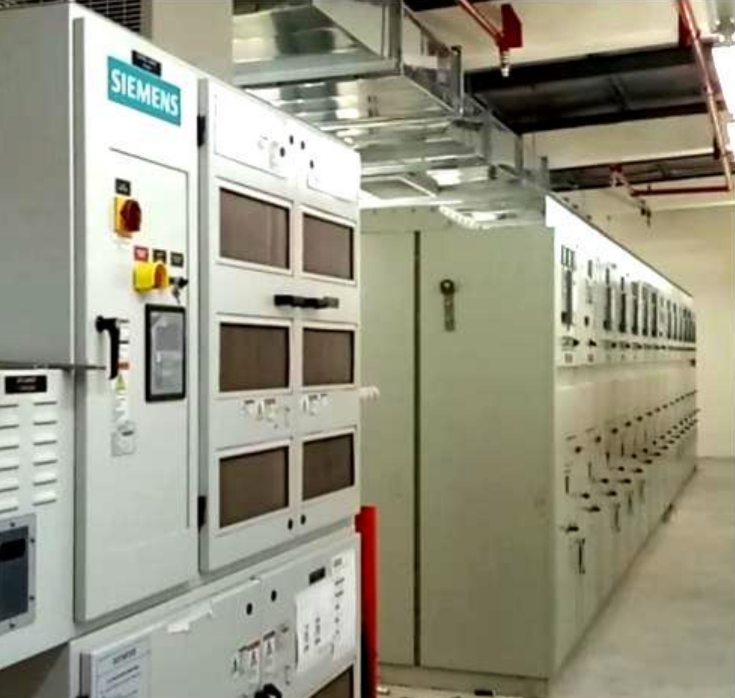 SIEMENS main switchgear line-up in electrical room onboard vessel